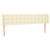 vidaXL Hoofdbord met randen 183x16x78/88 cm kunstleer cr&egrave;mekleurig