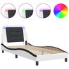 vidaXL Bedframe met LED zonder matras "Zadar" wit en zwart 100x200 cm