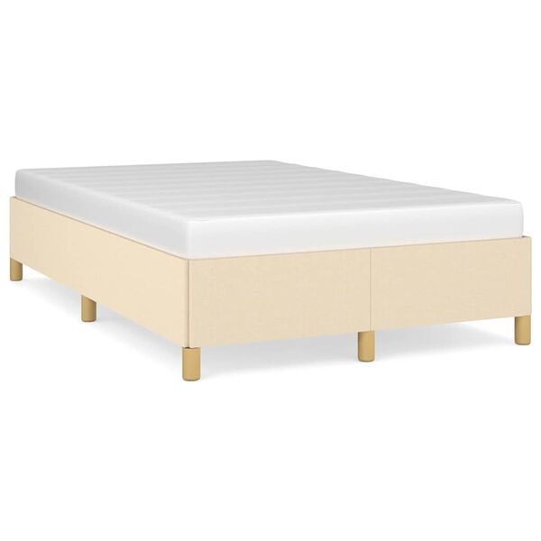 vidaXL Bedframe zonder matras 120x190 cm stof cr&egrave;mekleurig