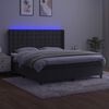 vidaXL Boxspring met matras en LED fluweel donkergrijs 160x200 cm