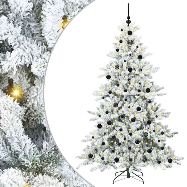 vidaXL Kunstmatige Inklapbare Kerstboom met 300 LED Wit 210 cm PVC