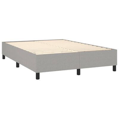 vidaXL Boxspring met matras en LED stof lichtgrijs 140x190 cm