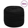 vidaXL Werktouw 6 mm 50 m polyester zwart