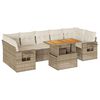 vidaXL 8-delige Loungeset met kussens poly rattan beige