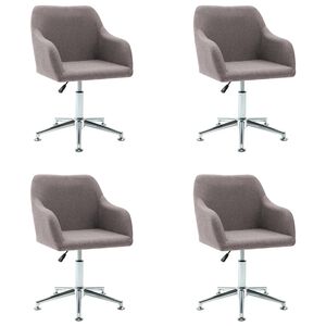 vidaXL Eetkamerstoelen 4 st draaibaar stof taupe
