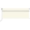vidaXL Luifel automatisch met rolgordijn LED windsensor 4x3 m cr&egrave;me