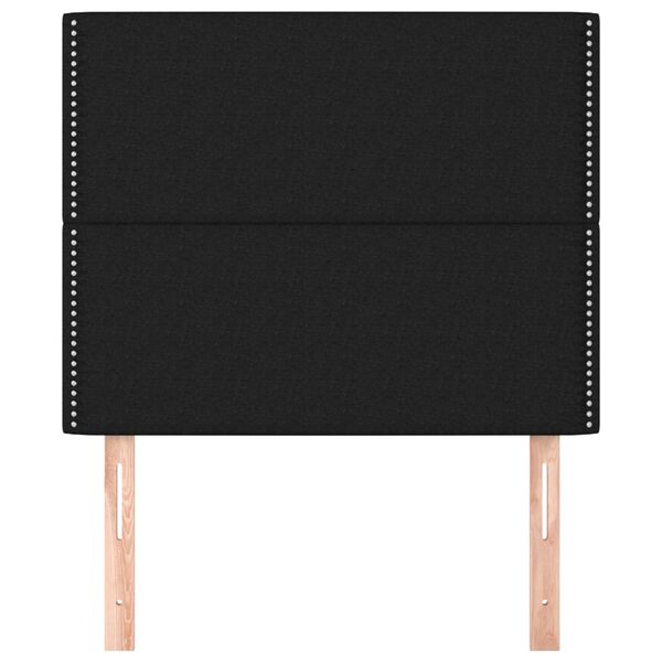 vidaXL Hoofdbord zwart 80x5x118/128 cm stof