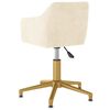 vidaXL Eetkamerstoelen draaibaar 4 st fluweel cr&egrave;mekleurig