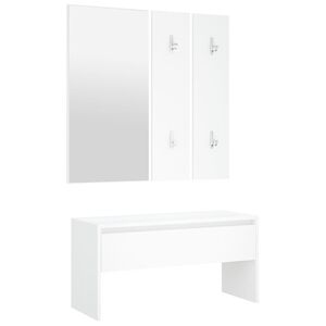 vidaXL Garderobe set bewerkt hout wit