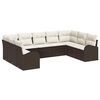 vidaXL Tuinbankenset 9 st Bruin en wit poly rattan