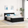 vidaXL Bed poef met matras en LED's stof 140x190 cm zwart