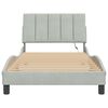 vidaXL Bedframe met LED zonder matras "Hanko" fluweel lichtgrijs 100x200 cm