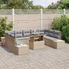 vidaXL Tuin Sofa Set met kussen met opslag 10 pcs beige en lichtgrijs