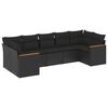 vidaXL 7-delige Loungeset met kussens poly rattan zwart