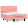 vidaXL Boxspring met matras fluweel roze 200x200 cm