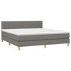 vidaXL Boxspring met matras en LED stof donkergrijs 160x200 cm