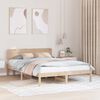 vidaXL Bedframe met hoofdeinde Naturel 200 x 200 cm Massief grenenhout