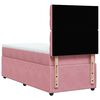 vidaXL Boxspring met matras fluweel roze 90x200 cm