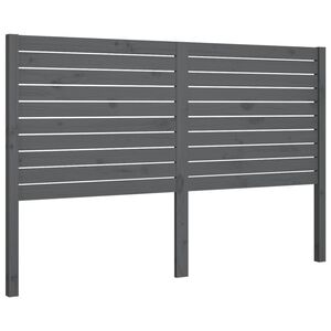 vidaXL Hoofdbord 126x4x100 cm massief grenenhout grijs