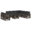 vidaXL Tuinbankenset 10 st Grijs en Donkergrijs poly rattan