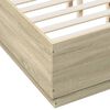 vidaXL Bedframe bewerkt hout sonoma eikenkleurig 90x190 cm