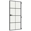 vidaXL Binnendeur smal 93x201,5 cm gehard glas en aluminium zwart