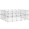 vidaXL Huisdierenkooi met deur 36 panelen 175x140x70 cm staal zwart