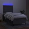 vidaXL Boxspring met matras en LED stof donkergrijs 90x190 cm