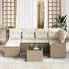 vidaXL Tuin Sofa Set Beige poly rattan