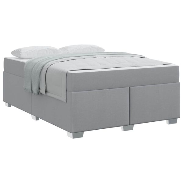 vidaXL Bedframe met matras Lichtgrijs 160 x 200 cm Stof