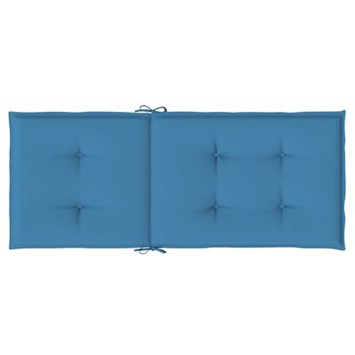 vidaXL Stoelkussens 4 st hoge rug 120x50x4 cm stof gemêleerd blauw