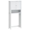 vidaXL Wasmachinekast BERG 76x27x164,5 cm massief hout wit