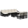 vidaXL Tuinbankenset 10 st Zwart en Cream Wit poly rattan