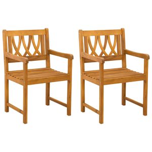 vidaXL Tuinbank 2 pcs Naturel 56 x 55,5 x 90 cm Massief Acaciahout