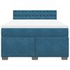 vidaXL Boxspring met matras fluweel donkerblauw 140x200 cm