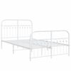vidaXL Bedframe met hoofd- en voeteneinde metaal wit 120x200 cm