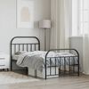 vidaXL Bedframe met hoofd- en voeteneinde metaal zwart 107x203 cm