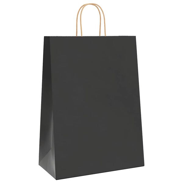 vidaXL Papieren zakken 50 st met hengsels 32x17x44 cm zwart