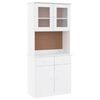 vidaXL Hoge kast ALTA 77x35x165 cm massief grenenhout wit