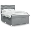 vidaXL Boxspring met matras stof lichtgrijs 140x190 cm