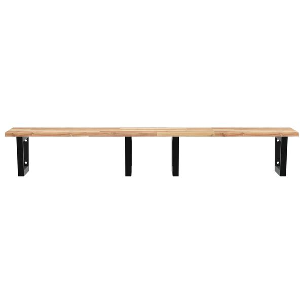 vidaXL Badkamer wandschap staal en massief acaciahout