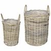 vidaXL Plantmand met opslag GENDT 2 st Natuurlijk grijs Kubu Rattan