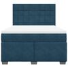 vidaXL Boxspring met matras fluweel blauw 140x200 cm
