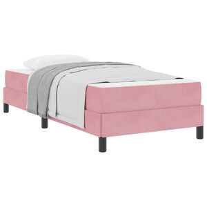 vidaXL Boxspringbed met matras Roze 100 x 220 cm Stof