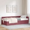 vidaXL Hoekbedframe met Matras Anders met hoofdeinde 2 pcs Rood Stof