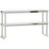 vidaXL Verhoging voor werktafel 2-laags 110x30x65 cm roestvrij staal