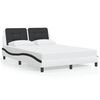 vidaXL Bedframe met LED zonder matras "Zadar" wit en zwart 120x200 cm