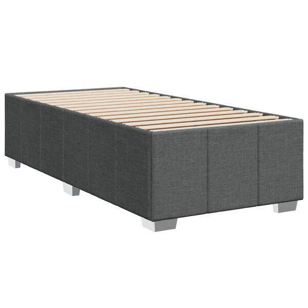 vidaXL Bedframe zonder matras 90x200 cm stof donkergrijs