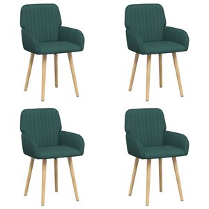 vidaXL Eettafelstoelen 4 st Stof Donkergroen 56,5 x 50 x 87,5 cm