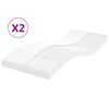 vidaXL Schuimmatrassen 2 st 7 zones hardheid 20 ILD 90x190 cm wit